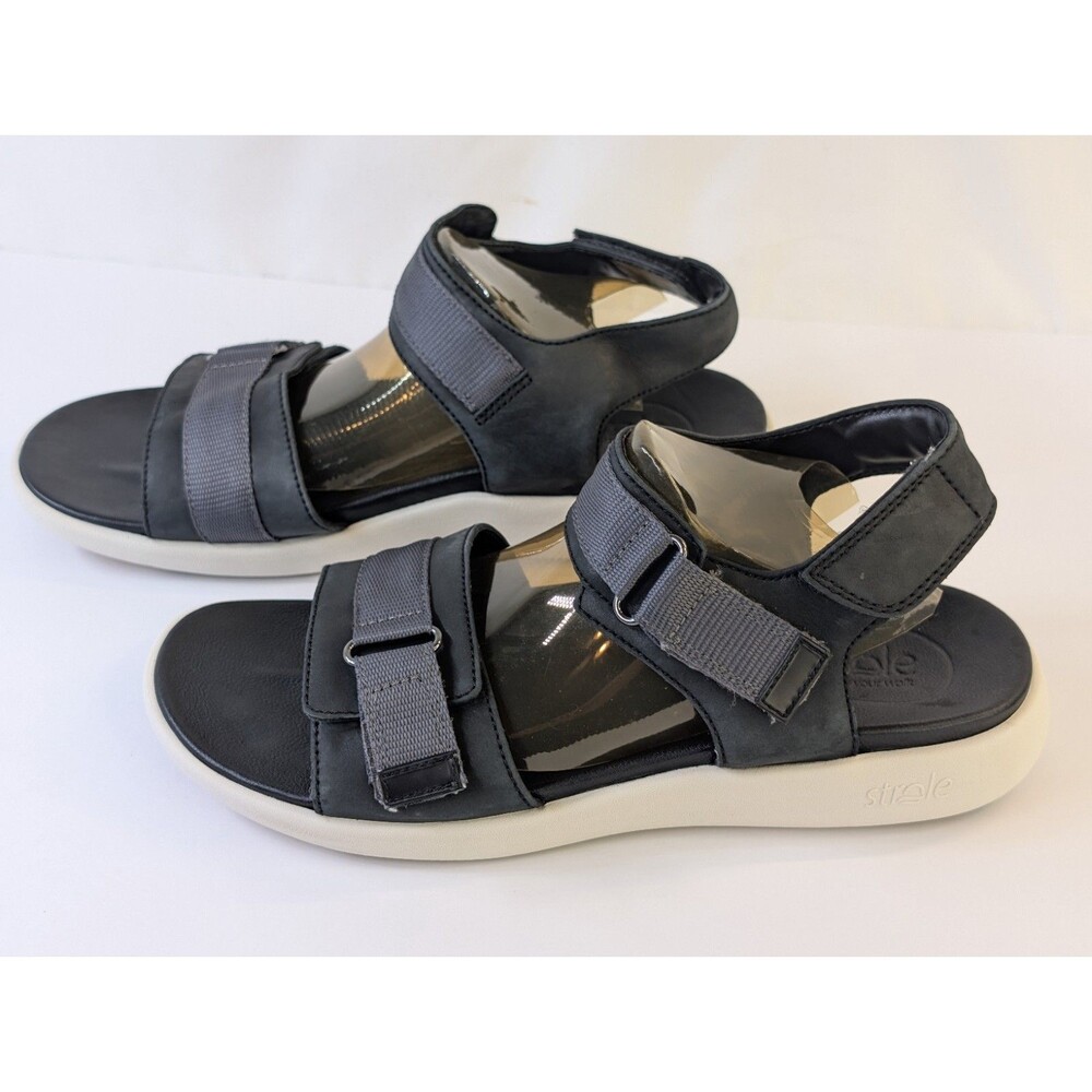 Strole Tasman Womens Hiking Sandals Size 8 Black Arch Support Comfort Trail...